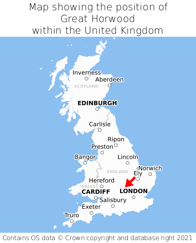 great horwood map position in uk 000001